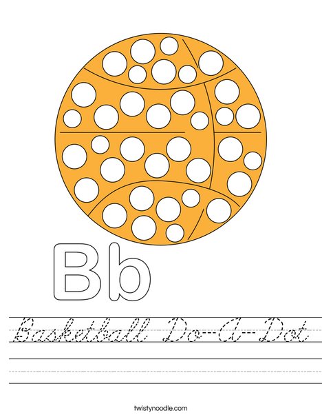 Basketball Do-A-Dot Worksheet