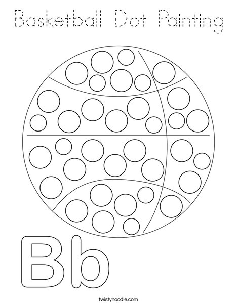 Basketball Dot Painting Coloring Page