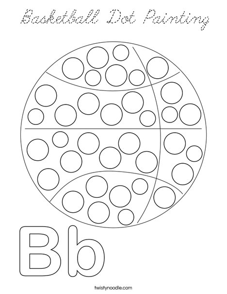 Basketball Dot Painting Coloring Page