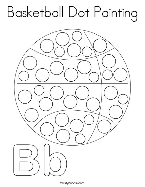 Basketball Dot Painting Coloring Page