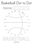 Basketball Dot to Dot Coloring Page