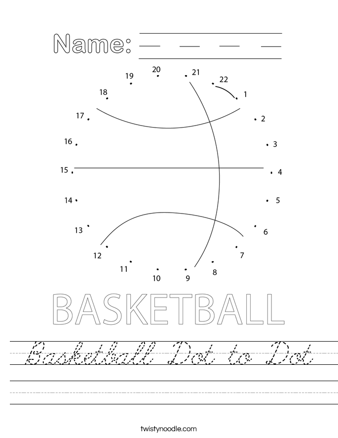 Basketball Dot to Dot Worksheet