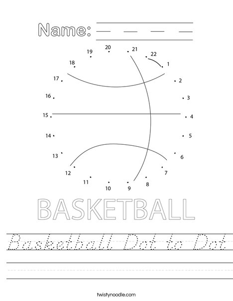 Basketball Dot to Dot Worksheet