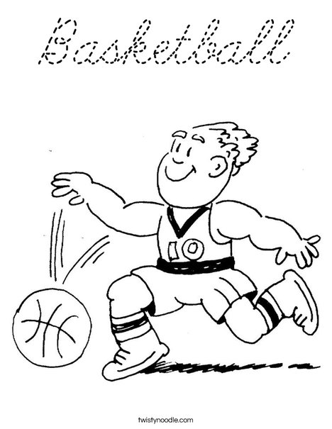 Basketball Player Dribbling Coloring Page