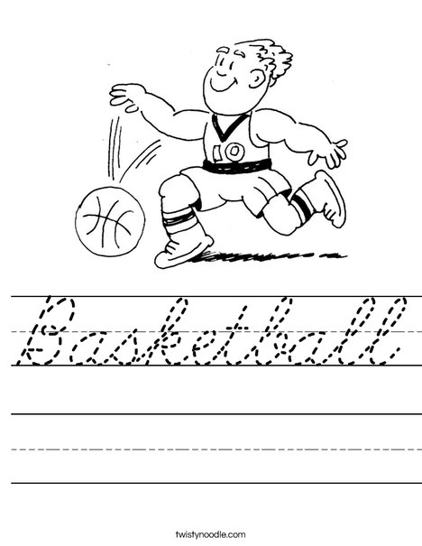 Basketball Player Dribbling Worksheet