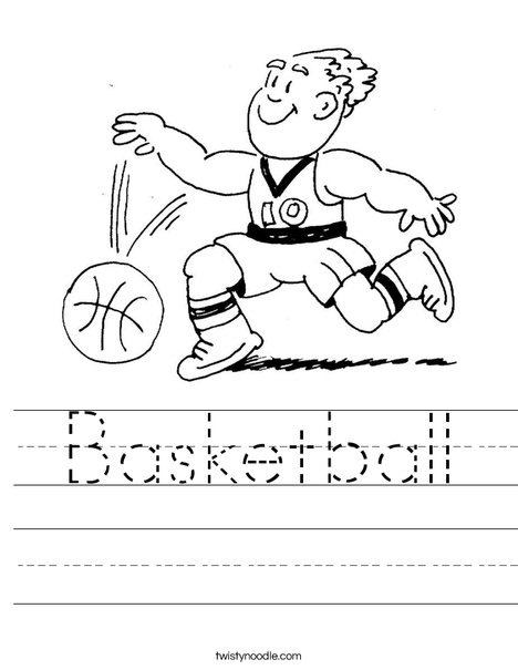 Basketball Player Dribbling Worksheet