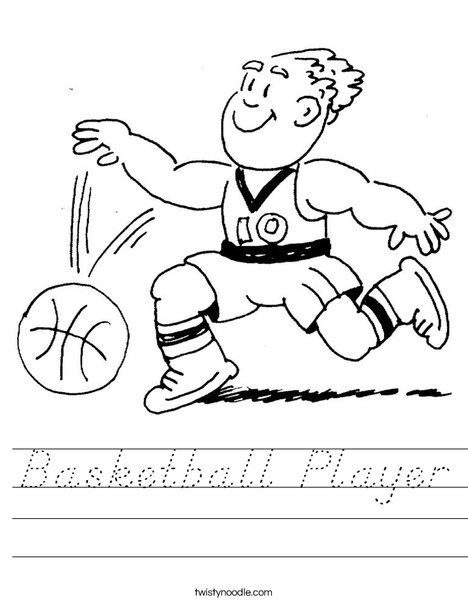 Basketball Player Dribbling Worksheet