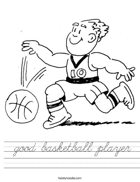 Basketball Player Dribbling Worksheet