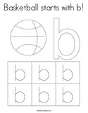 Basketball starts with b Coloring Page