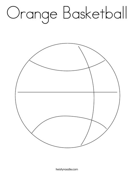 Orange Basketball Coloring Page Twisty Noodle