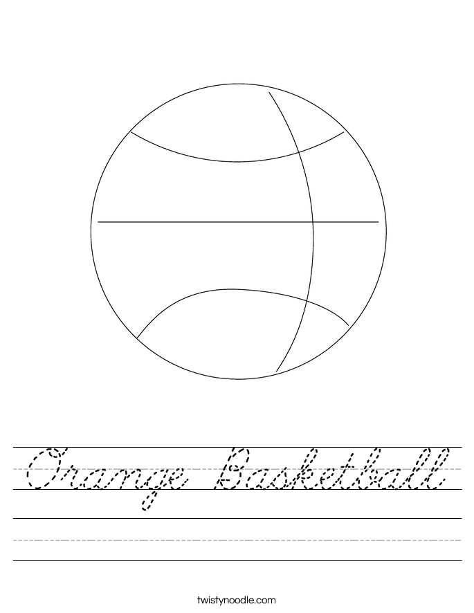 Orange Basketball Worksheet