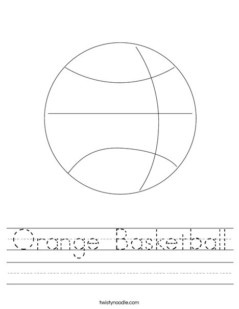 Orange Basketball Worksheet - Twisty Noodle