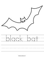 black bat Handwriting Sheet