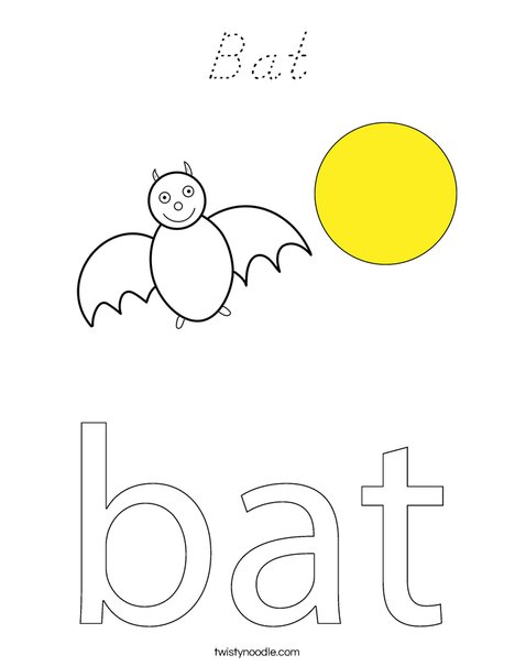 Bat in a circle Coloring Page