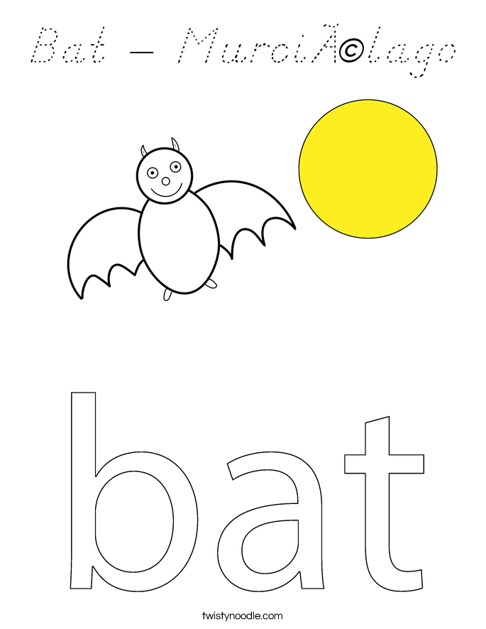 Bat - Murciélago Coloring Page