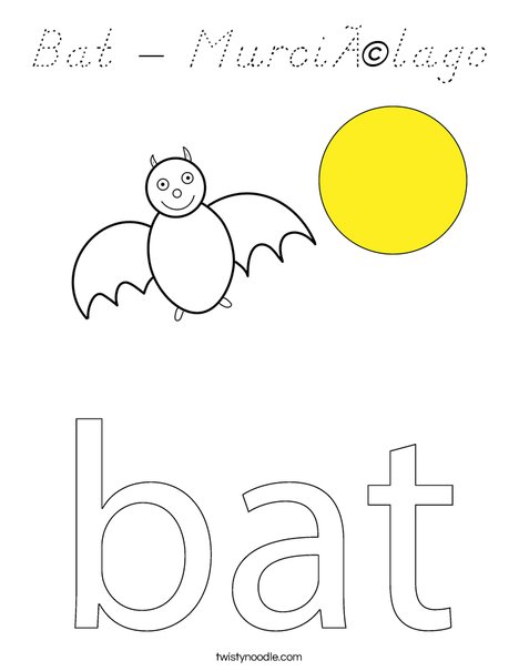 Bat in a circle Coloring Page