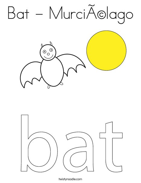 Bat in a circle Coloring Page