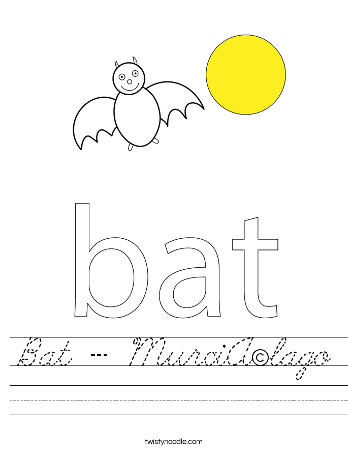 Bat - Murciélago Worksheet