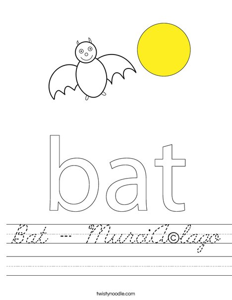 Bat in a circle Worksheet