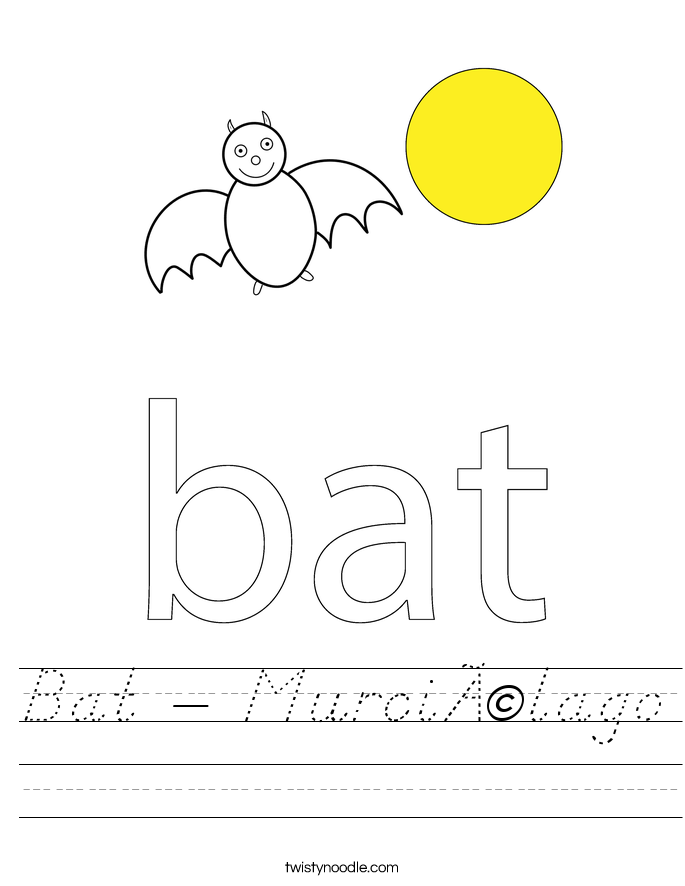 Bat - Murciélago Worksheet