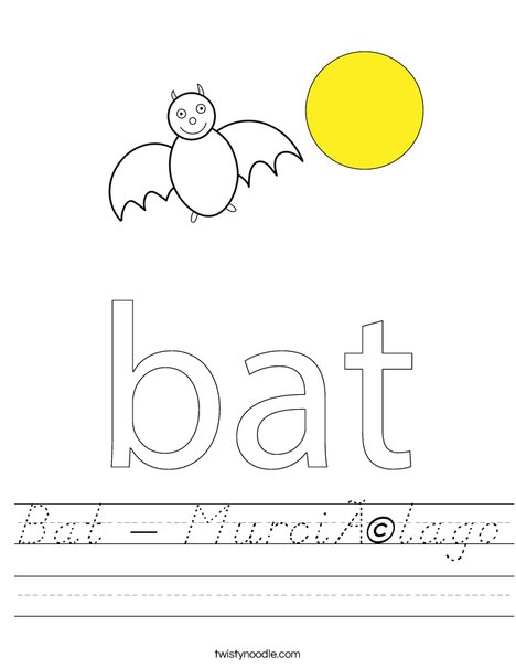 Bat in a circle Worksheet