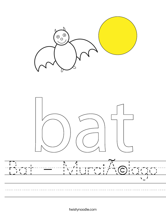 Bat - Murciélago Worksheet