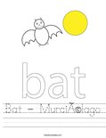 Bat - Murciélago Worksheet