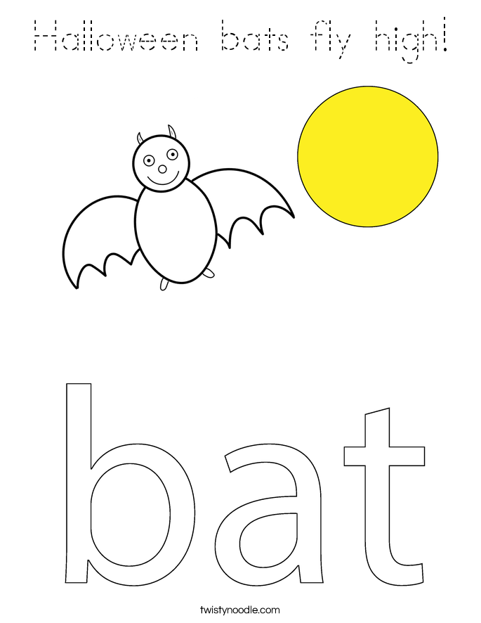 Halloween bats fly high! Coloring Page
