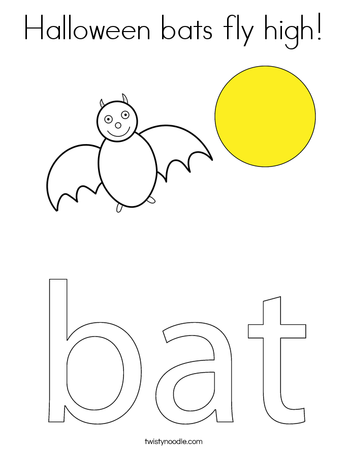 Halloween bats fly high! Coloring Page