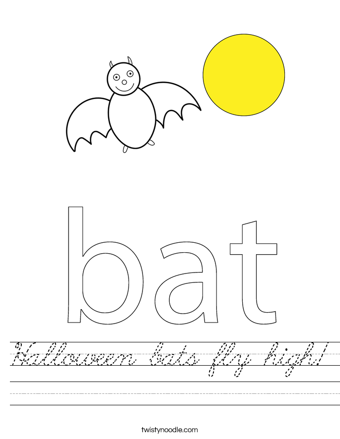 Halloween bats fly high! Worksheet