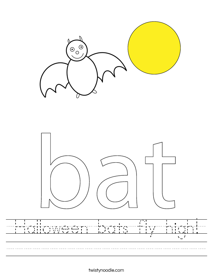 Halloween bats fly high! Worksheet