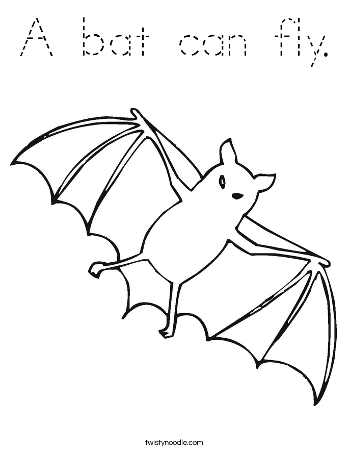 A bat can fly. Coloring Page