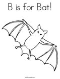 B is for Bat! Coloring Page