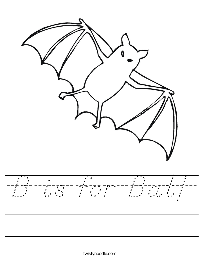 B is for Bat! Worksheet