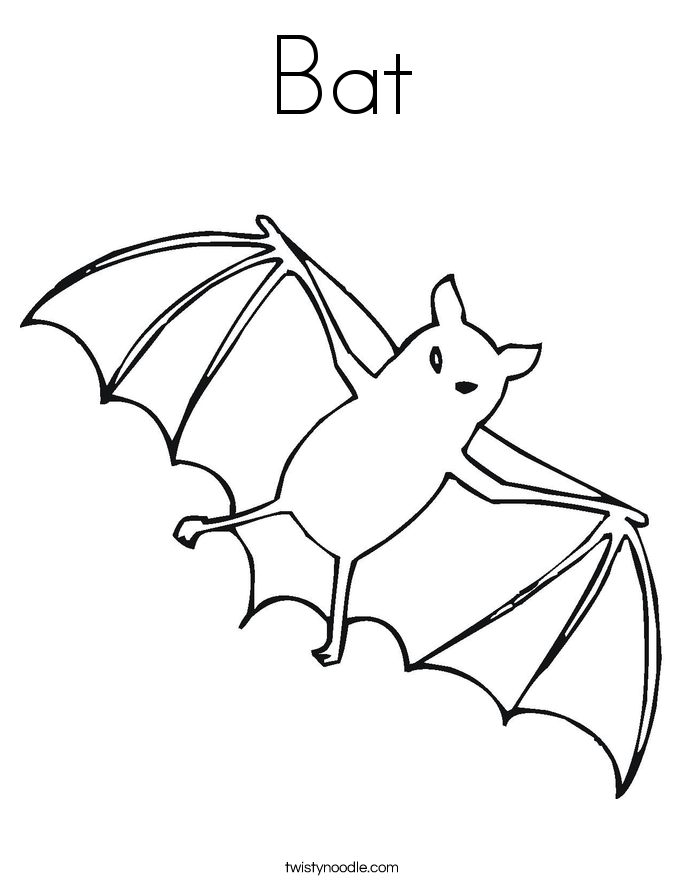 Bat Coloring Page Twisty Noodle - Bat 3 Coloring Page 