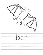 Bat Handwriting Sheet