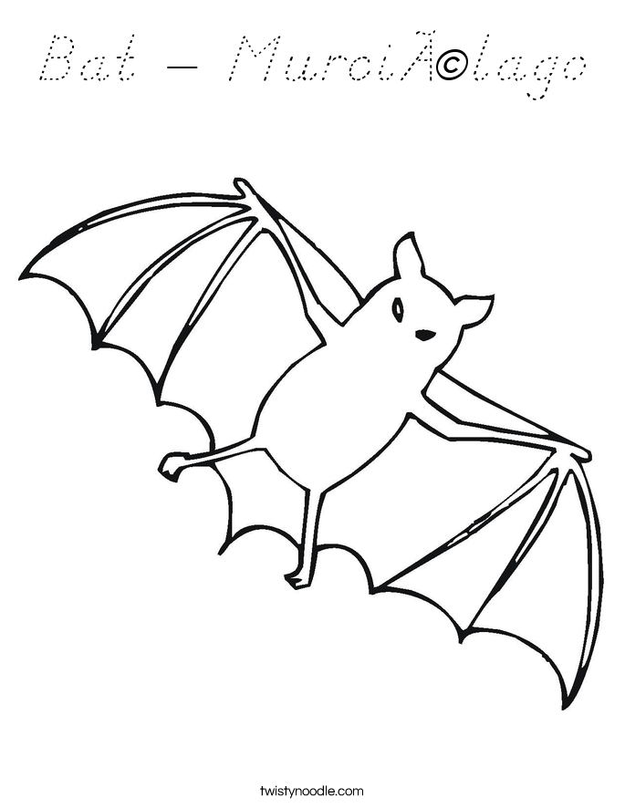 Bat - Murciélago Coloring Page
