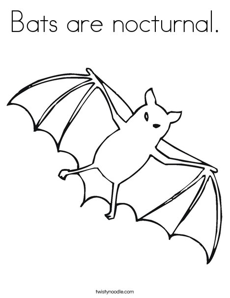 Bats are nocturnal Coloring Page - Twisty Noodle