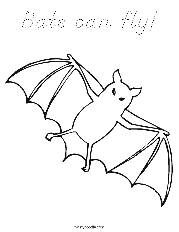 Bats can fly! Coloring Page