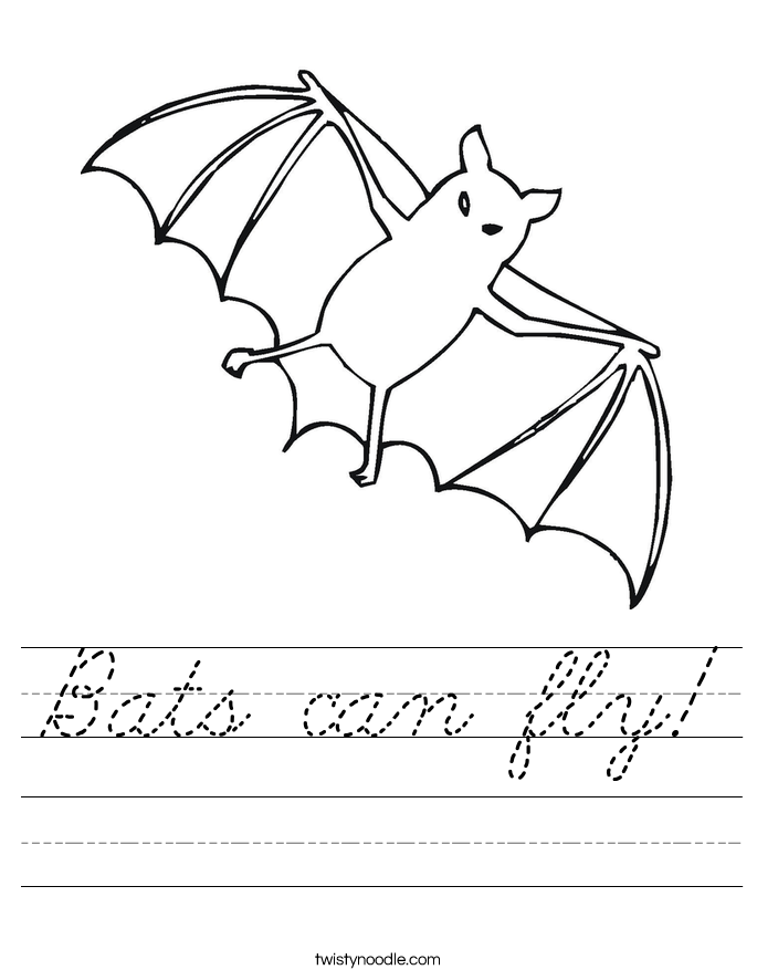 Bats can fly! Worksheet
