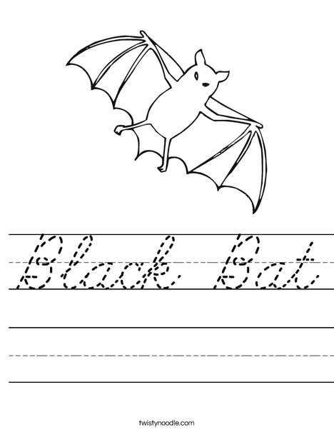 Flying Bat Worksheet