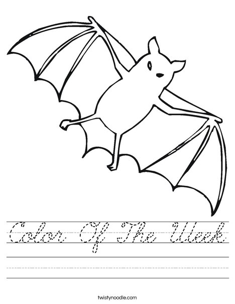 Flying Bat Worksheet