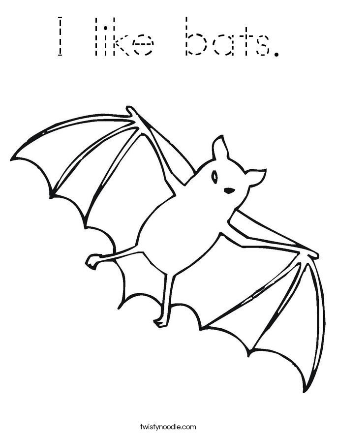 I like bats. Coloring Page