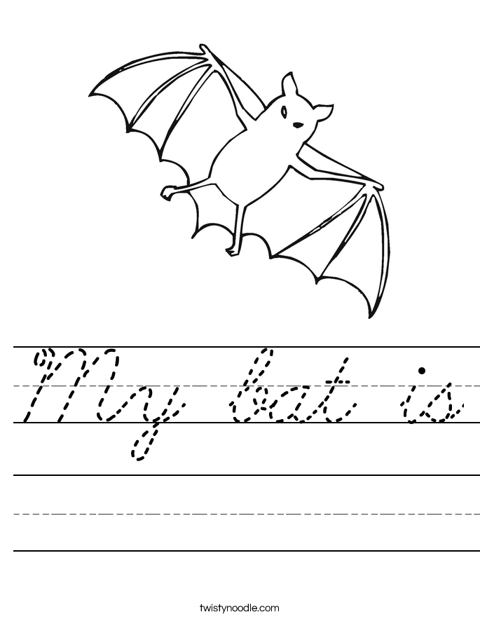 My bat is Worksheet