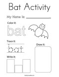 Bat Activity Coloring Page