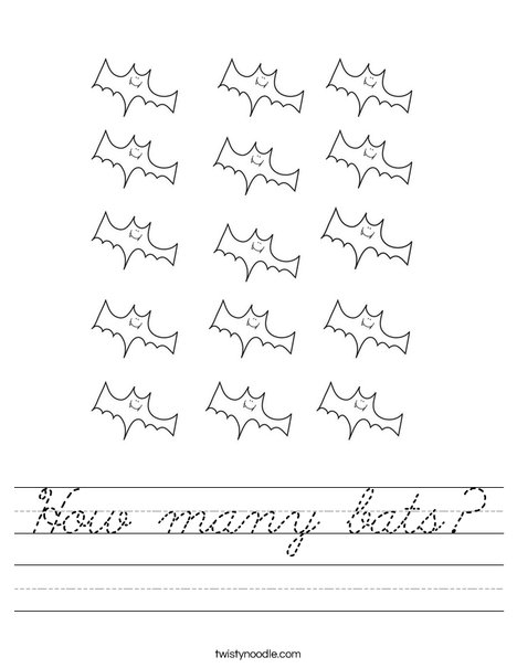 Bat Counting Worksheet