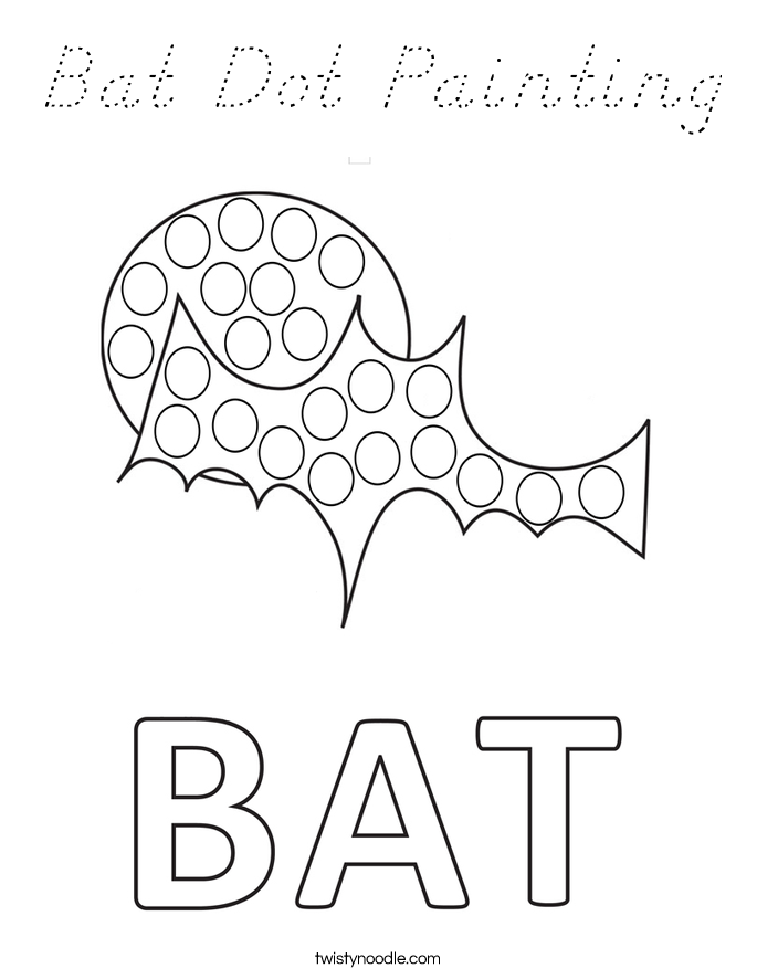 Bat Dot Painting Coloring Page