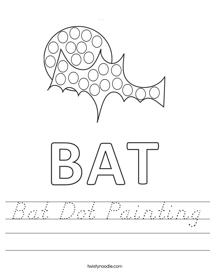 Bat Dot Painting Worksheet