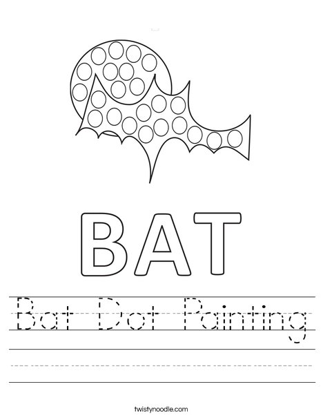 Bat Dot Painting Worksheet