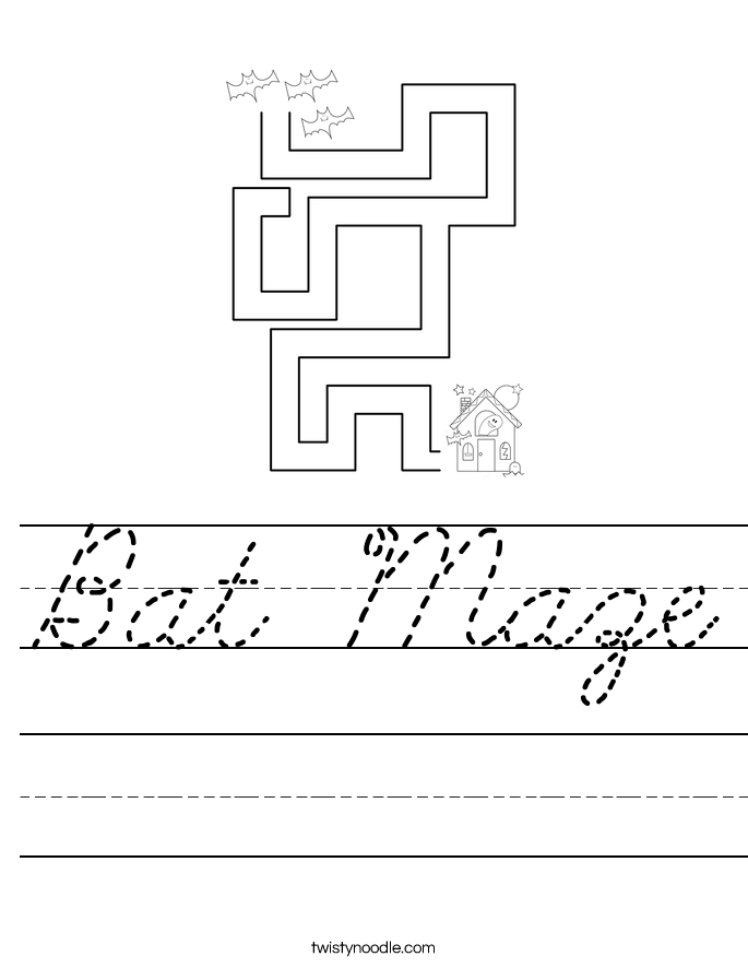 Bat Maze Worksheet